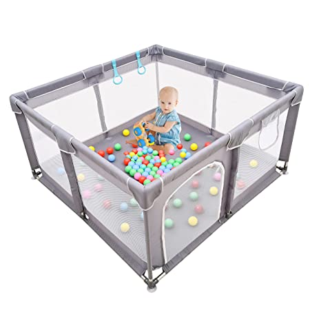 Photo 1 of Baby Playpen , Baby Playard, Playpen for Babies with Gate ,LIAMST Indoor & Outdoor Playard for Kids Activity Center?LIAMST Sturdy Safety Play Yard with Soft Breathable Mesh
