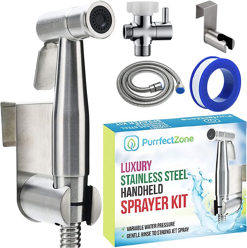 Photo 1 of Purrfectzone Bidet Sprayer for Toilet, Handheld Sprayer Kit, Hand Held Bidet, Cloth Diaper Sprayer Set - Easy to Install
