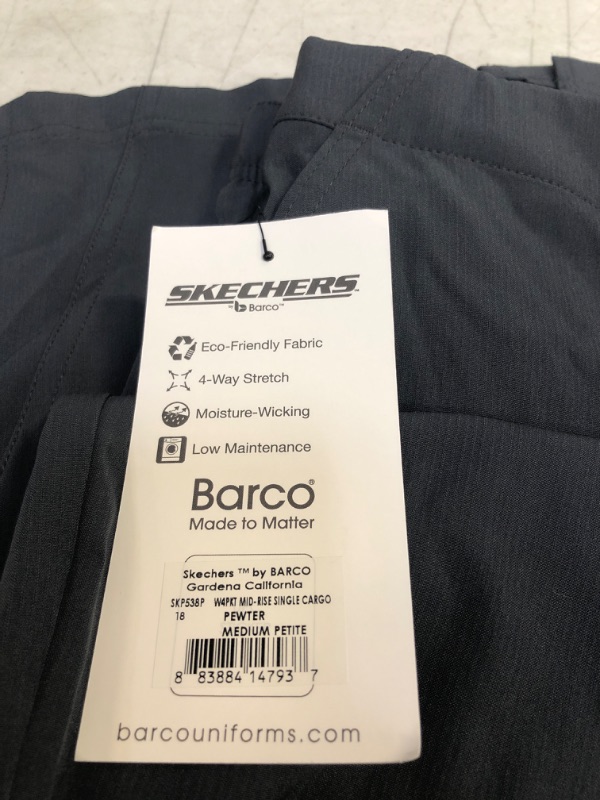 Photo 4 of BARCO Skechers Vitality Women's Charge 4-Pocket Scrub Pant Medium Petite Pewter