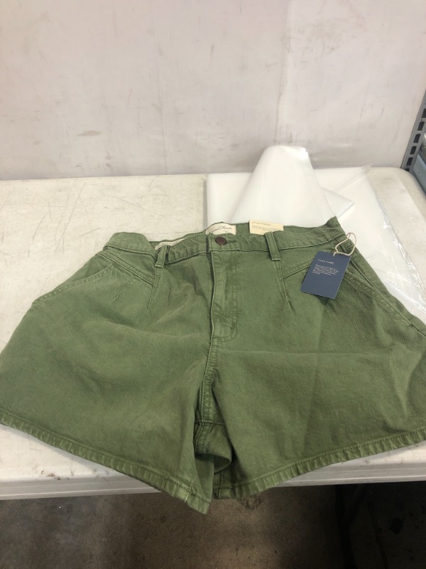 Photo 2 of  Women's High-Rise A-Line Midi Jean Shorts SIZE 12