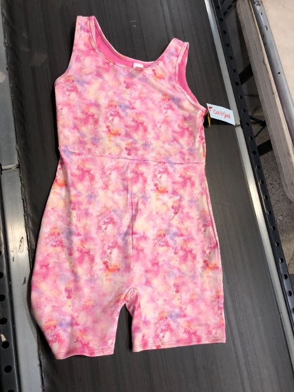 Photo 2 of Girls' Gymnastics Floral Spray Sleeveless Biketard - Cat & Jack™ -- XL 14/16
