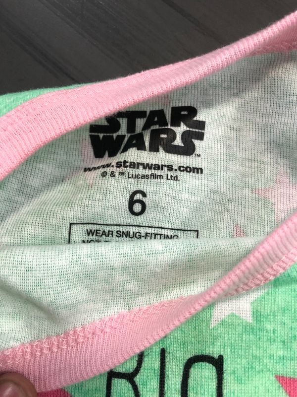 Photo 4 of Girls' Star Wars: The Mandalorian Grogu 4pc Snug Fit Long Sleeve Pajama Set - GrEEN/PINK SIZE 6
