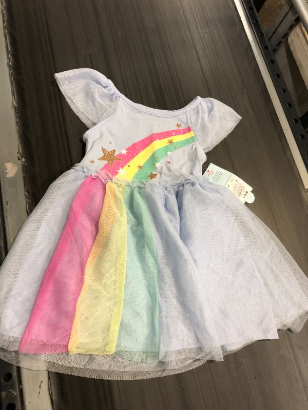 Photo 2 of Cat & Jack Girl's Size 2T Tulle Blue Sparkly Rainbow Dress   
