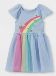 Photo 1 of Cat & Jack Girl's Size 2T Tulle Blue Sparkly Rainbow Dress   
