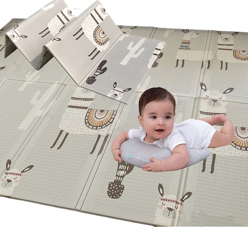 Photo 1 of Baby Play Mat Foldable LXIAOY Extra Large Crawling Pad Reversible Portable for Outdoor and Travel (Gray)
