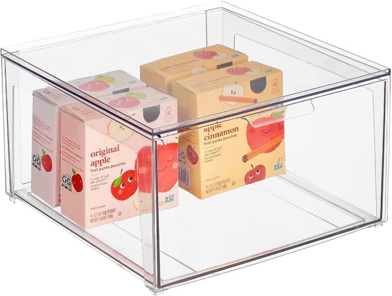 Photo 1 of  Storage Container Box with Pull-Out Drawer - Plastic Drawer Bins for Kitchen - Clear
