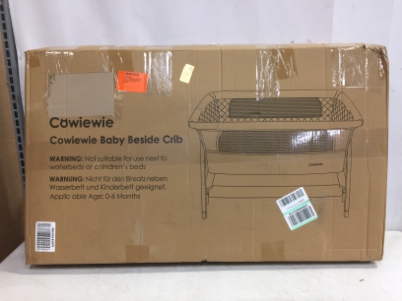 Photo 2 of Cowiewie Baby Bassinet with Bed Mattress and Storage | 7-Levels Height Adjustable | Basket Beside Bassinet Sleeper Impact Cotton Protects Baby's Head and Feet
