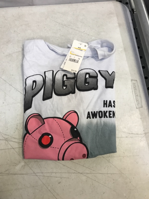 Photo 2 of Boys' Piggy Gamer Short Sleeve Graphic T-Shirt - White/Gray LARGE
