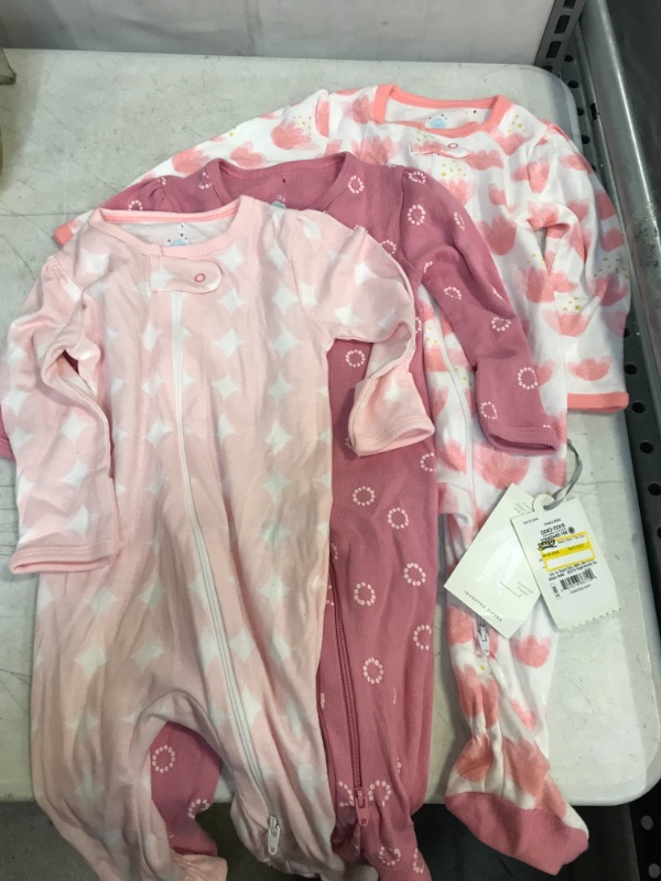 Photo 2 of Baby Girls' Tie-Dye Sleep N' Play - Cloud Island Pink/Coral 3-6M
3 PCS