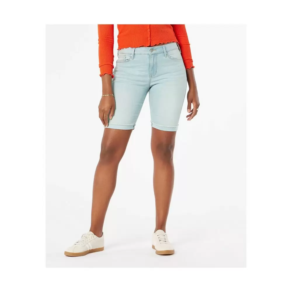 Photo 1 of DENIZEN from Levi's Women's Mid-Rise Bermuda Jean Shorts - Miramar Mist SIZE 2, Miram
