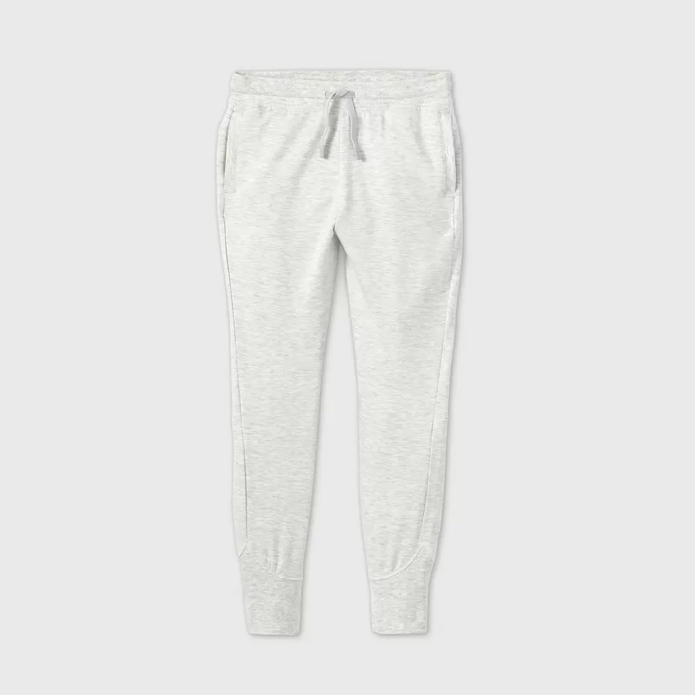 Photo 2 of Girls' Cozy Lightweight Fleece Jogger Pants - All in Motion Gray Heather SMALL
