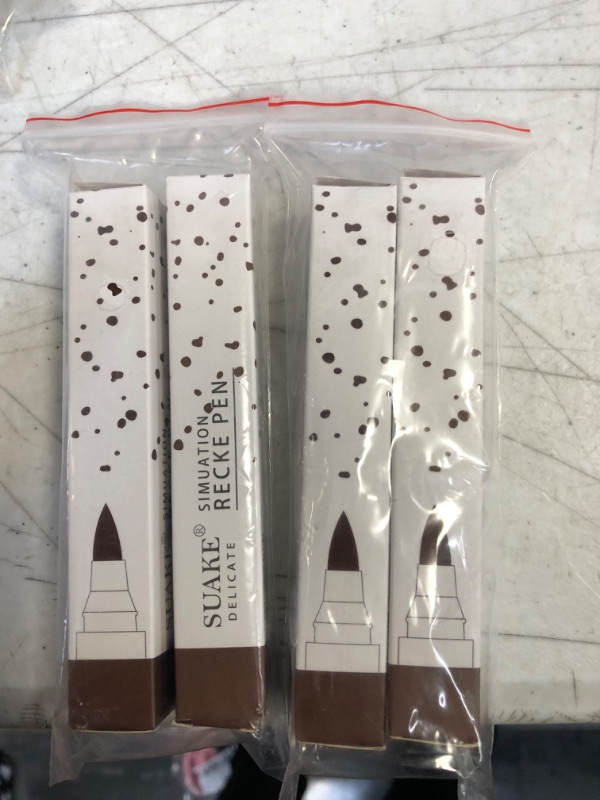 Photo 2 of 2PCS Freckle Pen,Fake Freckles,Waterproof Lasting Natural Like Face Freckle Makeup Pen,Quick Dry Soft Artificial Fine Freckle Pen(Dark Brown & Light Brown) 2PACK
