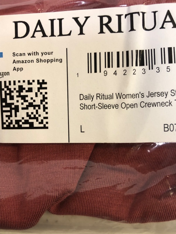 Photo 3 of Daily Ritual Women's Jersey Standard-Fit Short-Sleeve Open Crewneck Tunic LARGE
