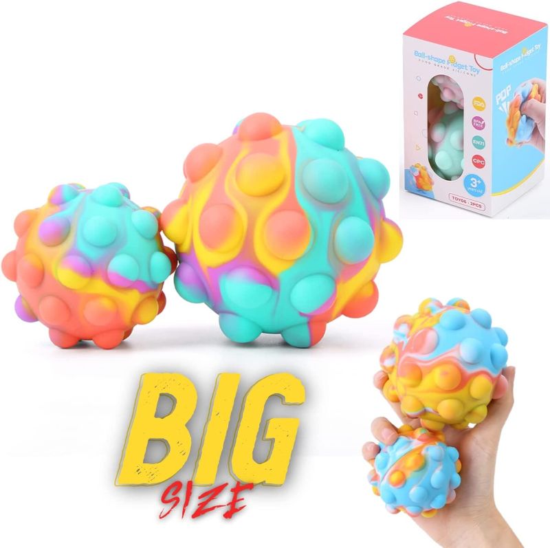 Photo 1 of 2 Pack Pop Its Ball Fidget Toy 3D Popits Fidget Toys Set, Popit Balls Figit Sensory Poppet Toys for Kids, Teens & Adults, Jumbo Popper Gifts Poppers Figetget Girls Boys
FACTORY SEALED