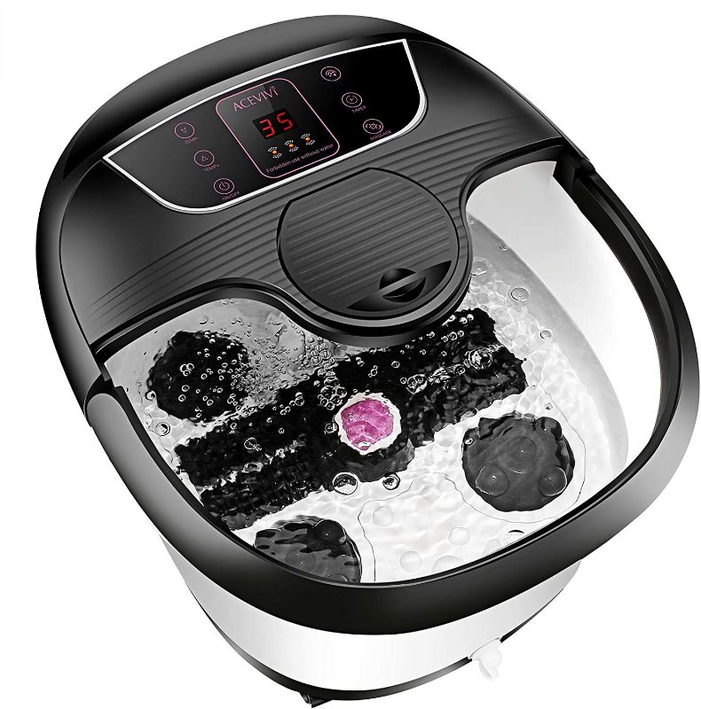Photo 1 of ACEVIVI Foot Spa, Auto Foot Bath Spa Massager with Heat and Bubbles, Temp+/- Offer a Pedicure Heated Foot Spa, Foot Soaker for Soothe & Relax Tired Feet

