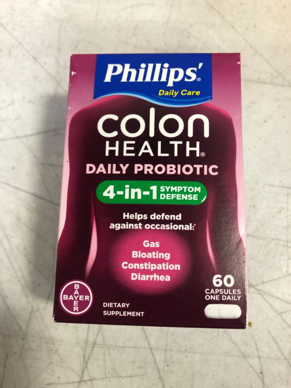 Photo 2 of Phillips Colon Health - Probiotics Capsules - Immune Support - Helps Defend Occasional Gas, Bloating, Constipation, & Diarrhea - 60 Count -- FACTORY SEALED -- EX 04/2025
