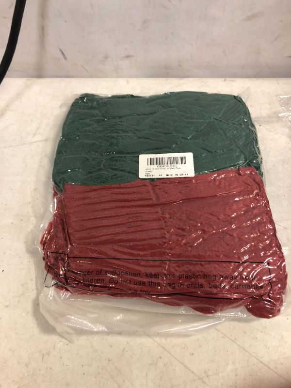 Photo 1 of 4 PCS Nutmeg Red/Green 18-inch Hanging Knit Pom-Pom Holiday Christmas Stocking (Set of 2) -- FACTORY SEALED 