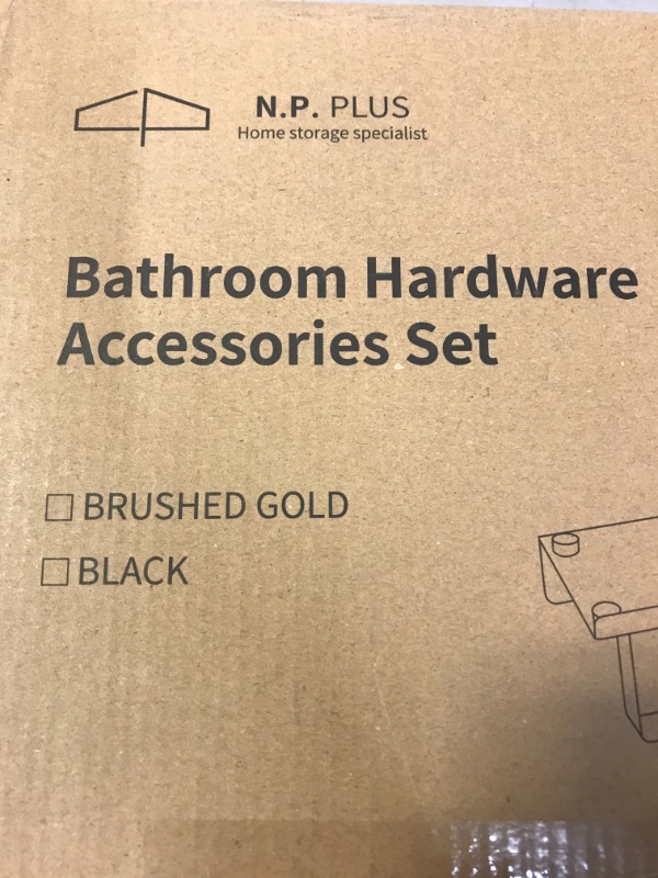 Photo 2 of BATHROOM HARDWARE ACCESSORIES SET 5-PIECES, BRUSHED GOLD SUS304 STAINLESS STEEL WALL MOUNTED TOWEL KITS