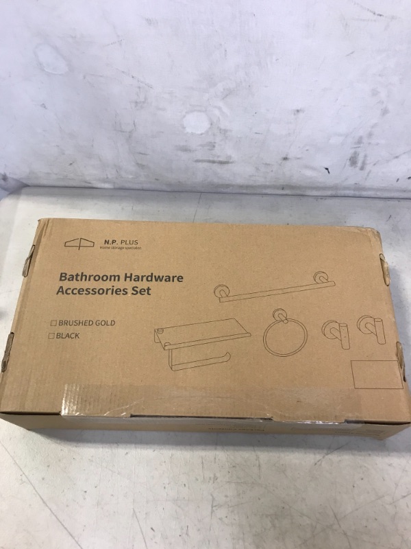 Photo 1 of BATHROOM HARDWARE ACCESSORIES SET 5-PIECES, BRUSHED GOLD SUS304 STAINLESS STEEL WALL MOUNTED TOWEL KITS