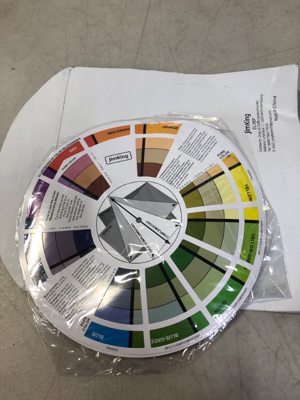 Photo 2 of JimKing Creative Color Wheel, Paint Mixing Learning Guide Art Class Teaching Tool for Makeup Blending Board Chart Color Mixed Guide Mix Colours (9.25inch) 1*9.25in