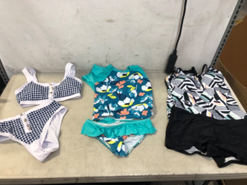 Photo 1 of 3PC LOT, USED BATHING SUITS SIZE XXL GIRLS, S,M WOMENS