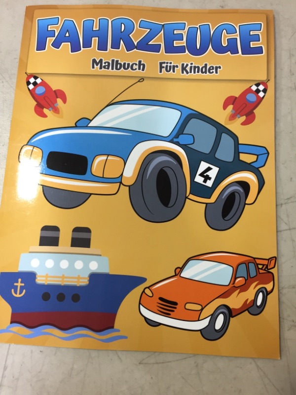 Photo 2 of Fahrzeuge Malbuch für Kinder: Autos, Lastwagen, Fahrräder, Flugzeuge, Boote und Fahrzeuge - Malbuch für Jungen im Alter von 2-12 Jahren (German Edition) Paperback