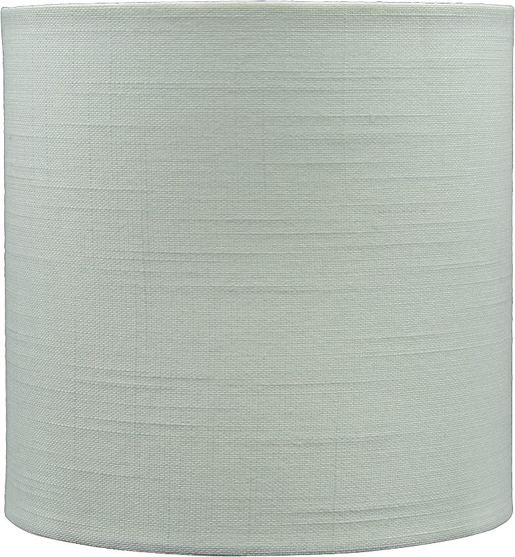 Photo 1 of Aspen Creative 58307, Drum Hardback Shade, 8" Top x 8" Bottom x 8" Height, Off White Fabric, Slip UNO 33mm/Table Lamp