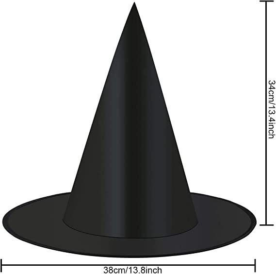 Photo 2 of 20 Pieces Halloween Witch Hat Wizard Hat Halloween Costume Accessory for Holiday Halloween Christmas Party, Black
