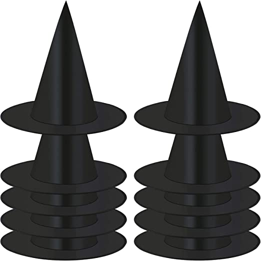 Photo 1 of 20 Pieces Halloween Witch Hat Wizard Hat Halloween Costume Accessory for Holiday Halloween Christmas Party, Black
