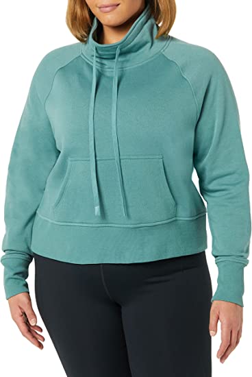 Photo 1 of CORE 10 WOMEN'S SUPER SOFT FLEECE RELAXED FIT CROPPED COWL NECK SWEATSHIRT, SIZE M