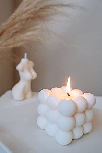 Photo 1 of 2 Aesthetic Candle Molds, 1 Woman Goddess Sculpture Silicone Mold DIY Craft, 1 Cubic Bubble Mold, 50 PCS Candle Wick, 1 Centering Device, and 1 Wick Hole Pin.