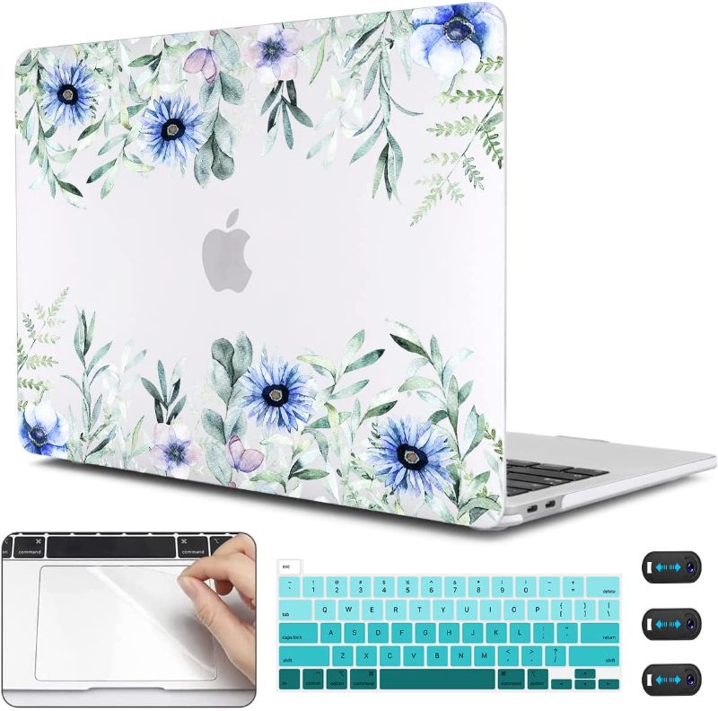 Photo 1 of CISSOOK Matte Clear Watercolor Botanical Plants Case for MacBook Pro 13 inch Model M2 A2338 M1 A2251 A2289 2020 2021 2022 Release, Green Plants Hard Shell with Keyboard Cover Protector for Pro 13