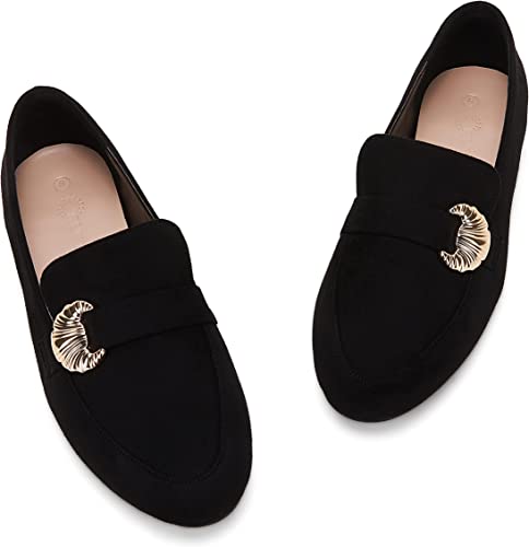 Photo 1 of 8 1/2-----Rilista Penny Loafers for Women Low Block Heel Slip On Suede Comfortable Casual Slippers Driving Office Flats Shoes