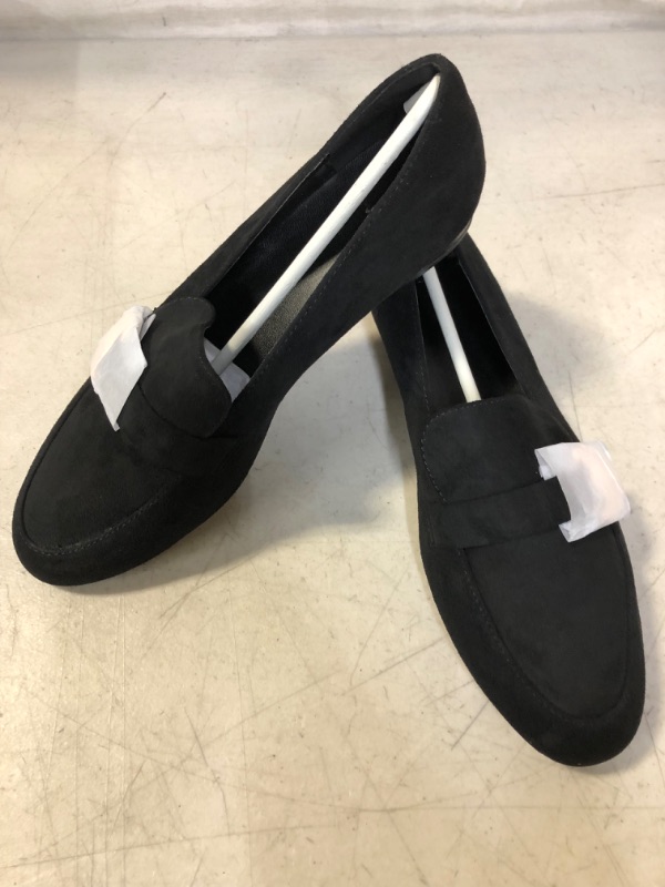 Photo 2 of 8 1/2-----Rilista Penny Loafers for Women Low Block Heel Slip On Suede Comfortable Casual Slippers Driving Office Flats Shoes