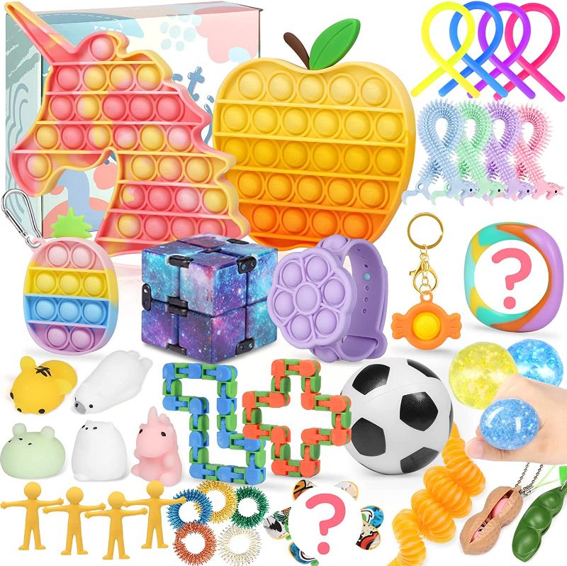 Photo 1 of 40 Pcs Fidget Toys Party Favors, ASONA Pop Sensory Toy for Girls Kids, Autistic ADHD Stress Relief, Bulk Fidget for Party Favors Classroom Reward Pinata Goodie Bag Fillers