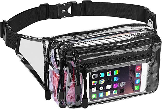 Photo 1 of Clear Multi-purpose Fanny Pack for Women for Work, Waist Bag for Travel & Sporting Event (Black clear)
