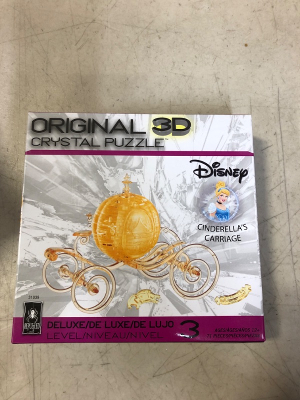 Photo 2 of Bepuzzled 3d Crystal Puzzle - Disney Cinderellas Carriage Gold 71 Pcs