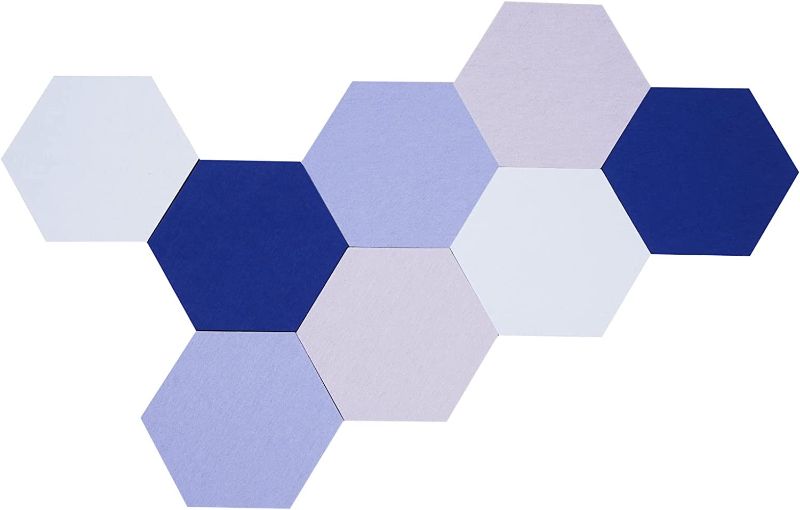 Photo 1 of 
Afumazi 8Pcs (Large) Felt Cork Board Tiles Hexagon Wall Colored Bulletin Board, Adhesive Felt Pin Memo Board for Home School Office (Set B Large)