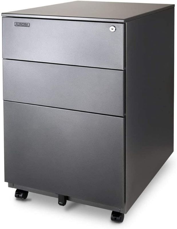 Photo 1 of Aurora Modern SOHO Design 3-Drawer Metal Mobile File Cabinet with Lock Key Sliding Drawer, Fully Assembled,
BLACK CABINET IN STOCK PHOTO FOR REFERENCE ONLY, ITEM IS WHITE