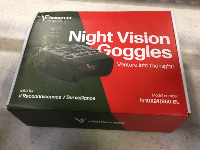 Photo 7 of Infrared Night Vision Goggles for Hunting, Spotting and Surveillance - Digital Infrared Binoculars with 100% Clear Vision in Darkness N10X24/960-BL - COULD NOT TEST - MISSING 32GB MEMEORY CARD