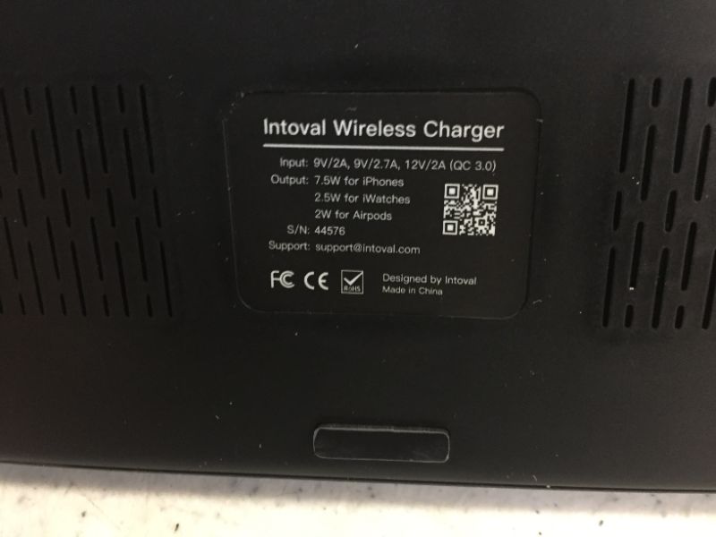 Photo 4 of Intoval Wireless Charging Station, for Apple Watch/iPhone/Airpods, iPhone 14/13/12/11/XS/XR/XS/X/8, iWatch 8/Ultra/7/6/SE/5/4/3/2, Airpods Pro2/Pro1/3/2. (V5,Black)