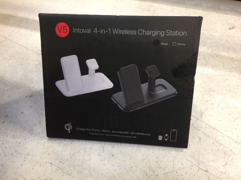 Photo 5 of Intoval Wireless Charging Station, for Apple Watch/iPhone/Airpods, iPhone 14/13/12/11/XS/XR/XS/X/8, iWatch 8/Ultra/7/6/SE/5/4/3/2, Airpods Pro2/Pro1/3/2. (V5,Black)