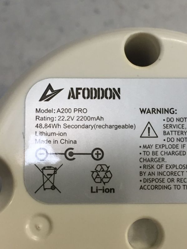 Photo 3 of Afoddon Detachable Large Battery for A200 Series Cordless Vacuum