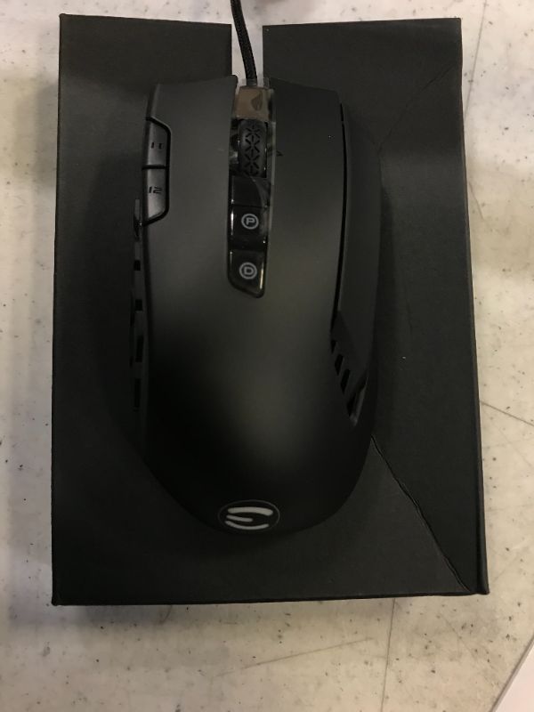 Photo 2 of EVGA X15 MMO Gaming Mouse, 8k, Wired, Black, Customizable, 16,000 DPI, 5 Profiles, 20 Buttons, Ergonomic 904-W1-15BK-KR - WAS FACTORY SEALED - OPENED FOR INSPECTION - BOX KINDA WARPED -
