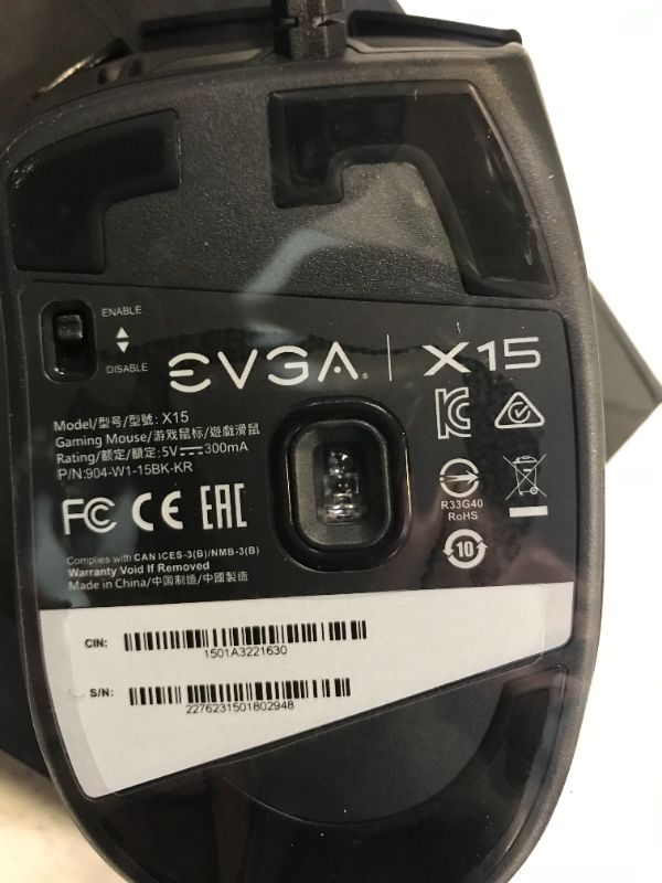 Photo 4 of EVGA X15 MMO Gaming Mouse, 8k, Wired, Black, Customizable, 16,000 DPI, 5 Profiles, 20 Buttons, Ergonomic 904-W1-15BK-KR - WAS FACTORY SEALED - OPENED FOR INSPECTION - BOX KINDA WARPED -