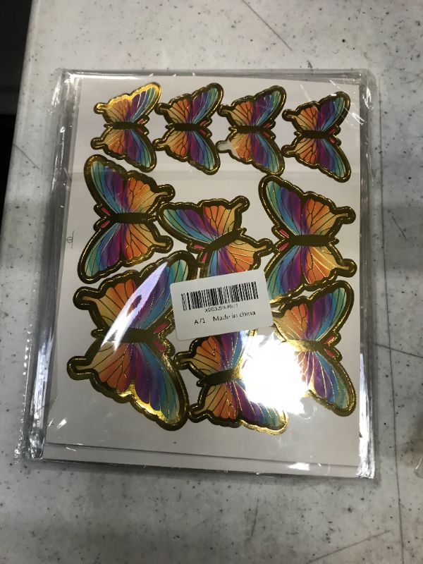 Photo 1 of 60Pcs Butterfly Cake Topper Butterfly Cupcake Decoration Party Cake Decoration Birthday Wedding Party Wall Decoration "Orange, Purple, Beige, Pink, Blue, Color" 6 groups of 10 butterflies of different sizes