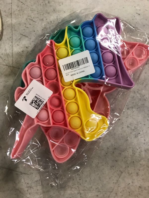 Photo 1 of HiUnicorn Pop Butterfly Girls Toys - 3 Pack Easter Basket Stuffers Fidget Gifts for Kids, Unicorn Push Bubbles Popping Pink Rainbow Sensory Heart Alphabet Letters Learning Classroom Game Toy Macaron 3