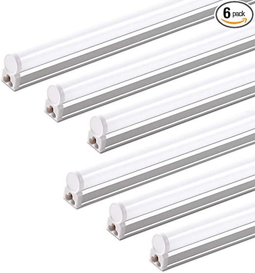 Photo 2 of (Pack of 6) Barrina LED T5 Shop Light, 3FT, 6500K (Super Bright White), Utility Shop Light, Ceiling and Under Cabinet Light, ETL Listed, Corded Electric with Built-in ON/Off Switch