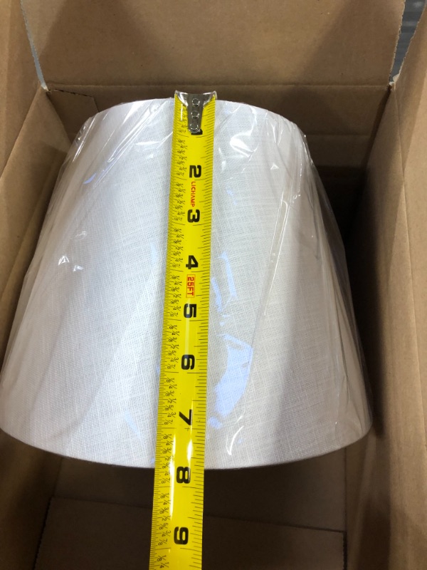 Photo 5 of Barrel Fabric Lampshade for Table Lamp and Floor Light, (White) ++MEASUREMENTS SHOWN IN PICTURES++
