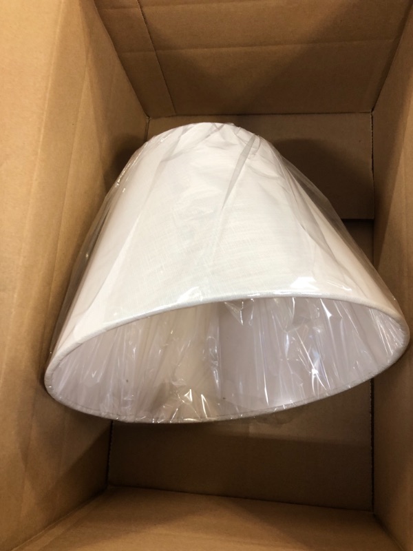 Photo 2 of Barrel Fabric Lampshade for Table Lamp and Floor Light, (White) ++MEASUREMENTS SHOWN IN PICTURES++
